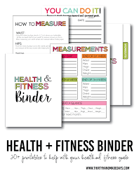 Printable Fitness Health Binder Print Over 20 Printables To Help You On Your Health Journey Www Thirtyhand Fitness Planner Fitness Binder Health Fitness
