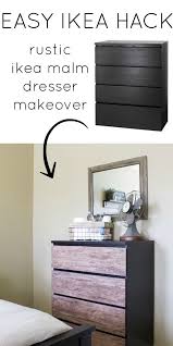 Super Easy Rustic Industrial Ikea Malm Dresser Hack Ikea Malm Dresser Ikea Dresser Makeover Bedroom Decor On A Budget