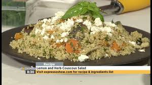 Meanwhile, in a large salad bowl, whisk together vinegar, lemon juice, and olive oil. Recipe Lemon And Herb Couscous Salad Ww Youtube
