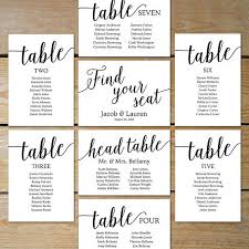 Seating Chart Wedding Template Wedding Seating Chart Cards