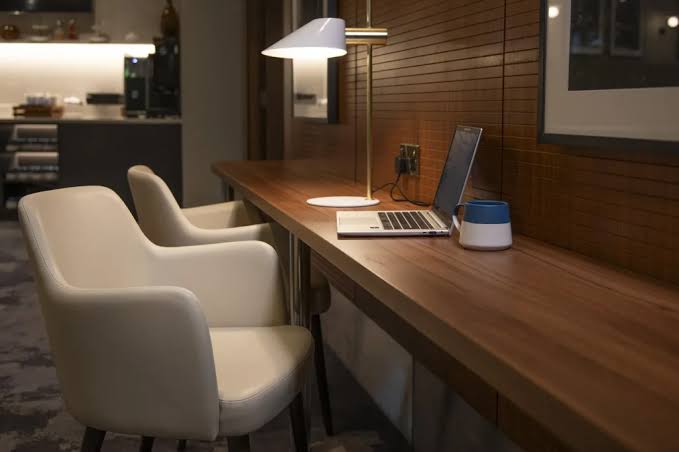 Radisson Blu executive workspace for business travel, AI generated