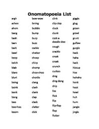 Onomatopoeia Words A Z