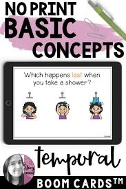 Basic Concepts Temporal Boom Cards Teletherapy Distance Learning Basic Concepts Speech Therapy Activities Speech Therapy Resources