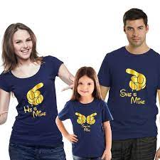 He Is Mine She Is Mine They Are Mine Gold Printed Family T Shirt Family T Shirts Shirts T Shirts For Women