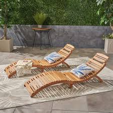 Combined with a soft cushion, a sturdy steel base, and an attractive form, it creates a neat. Christopher Knight Home Lahaina Wood Outdoor Chaise Lounge Set 2 Pcs Set Natural Yellow Garden Outdoor Amazon Com