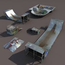 Skateboard Stunt Ramp 3d Model Cgstudio Skate Park 3d Model Skate
