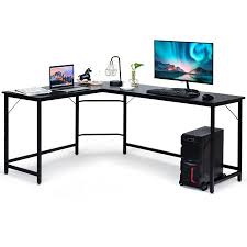 Gymax L Shaped Desk Corner Computer Desk Pc Laptop Gaming Table Workstation Black Walmart Com In 2020 Pc Desk Corner Computer Desk Gaming Desk Setup