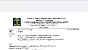 Helori grahasarana keputusan menkumham ri nomor: Sk Knpi Versi Fajrieansyah Diblokir Kemenkumham Gosulsel