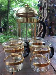 La Cafetiere Coffee French Press 24 Carat Gold Plated Set With Etsy Coffee Press Coffee Set Cafetiere Coffee