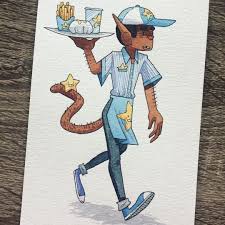 1 101 Likes 30 Comments Kasey Golden Kaseythegolden On Instagram A Character I Designed With Two Prompts Jun Mini Canvas Art Cartoon Drawings Drawings