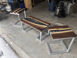 Black Walnut River Living Room Set Live Edge Furniture Coffee Table Black Walnuts