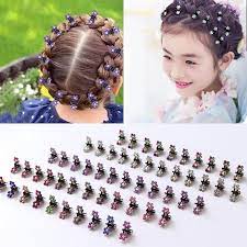 Fashion 12pcs Lot Small Cute Crystal Flowers Metal Hair Claws Hair Clips Girls Hairstyle Hairpins Hair Oranment Metallic Hair Claw Hair Clips Metal Hair Clips