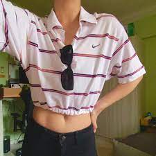 Nike Reworked Crop Top Women S Fashion Tops Shirts On Carousell