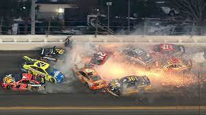 It about a game that i crash the cars and then show you guys hope you like it i'll try to post. Daytona 500 Paul Menard Causes Massive 21 Car Accident As Denny Hamlin Wins