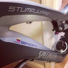 Specialized Stumpjumper With Custom Name Sticker With Columbia Flag Bicycle Workout Name Stickers Stumpjumper