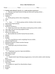 Ngawur blog kamis, 16 mei 2013. Soal Ukk Plh Kelas I