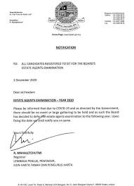 Rakan portal hartanah anda yang memberikan informasi dan tips mengenai penjualan, pembelian dan urusan yang berkaitan hartanah di malaysia terutamanya di kuala lumpur dan selangor. Exam Notification Page Diploma In Estate Agency Part 1 2