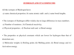 Hydrogen is the first element in the periodic tableand has the atomic number one. Hydrogen And It S Compounds Ppt Download