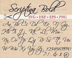 Scriptina Script Bold Handwriting Brush Font Svg Dxf Eps Lettering Alphabet Cursive Fonts Cursive Alphabet