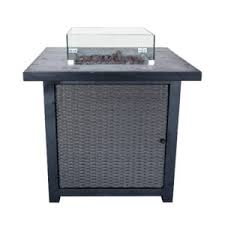 Aluminum fire table to your patio, deck or backyard. Square Rattan Concrete Top Gas Fire Pit Teamson Home Uk