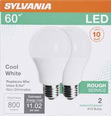 Sylvania 60w Equivalent A19 Cool White Led Light Bulb 2 Pack At Menards