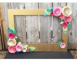 Gold Floral Frame Photo Booth Prop With 3d Flowers Perfect For Photo Booth For Wedding Bridal Shower Or Birthday Party Cornici Per Foto Festa Di Unicorno Idee Compleanno Fai Da Te