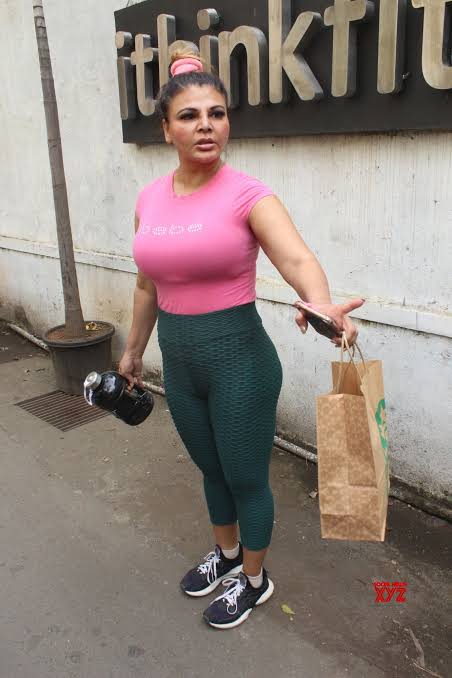 Actress Rakhi Sawant Snapped At I Think Fitness Juhu - Gallery - Social News XYZ