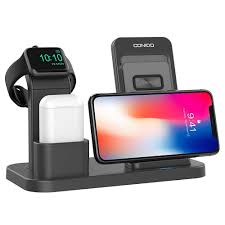 Conido Adjustable Wireless Charger For Iphone 3 In 1 Charging Stand For Apple Watch Airpods Charging Sta Iphone Docking Station Apple Watch Iphone Apple Watch