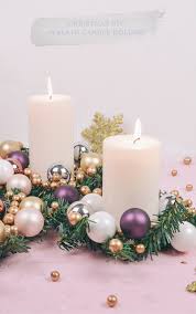 Diy Christmas Wreath Candle Holders The Pink Brunette