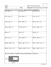 Unit 4 homework 10 gina wilson answers keyword after analyzing the system lists the list of keywords related and the list of websites with related content, in addition you can see which. Unit 7 Polynomials And Factoring Homework 5 Answer Key Unit 7 Polynomials And Factoring Homework 5 Factoring Polynomials Gcf Answer Key