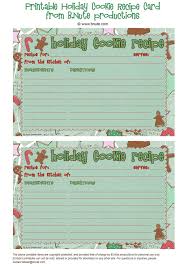 Bnute Productions Free Printable Holiday Cookie Recipe Card Christmas Recipe Cards Recipe Cards Template Free Printable Christmas Cards