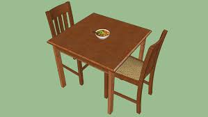 In this review we want to show you kitchen table with two chairs. Simple Wood Table With Two Chairs And Meal 3d Warehouse