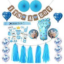 Baby Shower Its A Boy Party Decoration Set And Game Ideas Gifts 64 Pcs Its A Boy Baby Shower Decorations For Boy Includes Matching Its A Boy Banner Ba