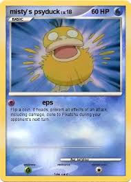 Psyduck's eyes seem vacant and have tiny pupils. Pokemon Misty S Psyduck 4 4 Eps Psyduck Pokemon Pokemon Cards
