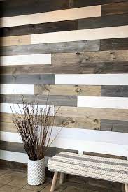 How Cute Is This Mixed Color Wooden Accent Wall Love This Idea Wooden Accent Wall Pallet Wall Decor Accent Wall