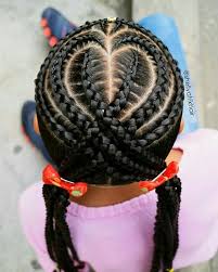 Cute Heart Hairstyle For Kids Cool Braid Hairstyles Kids Braided Hairstyles Braids For Black Hair