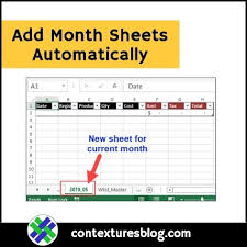 There are multiple ways to insert a new worksheet in excel. Add Month Sheets Automatically In Excel Contextures Blog
