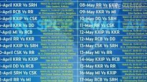 Ipl 2018 Time Table List Clip Ready