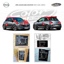 Opel Color Code Location Paint Label Sample Coding Color Coding Opel