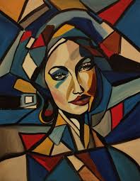 Obraz "widzę-czuję" malowany akrylem na płotnie ,kubizm, wymiar 80/100  szuka swojego pięknego wnętrza .Cena obrazu 500 zł zapraszam.