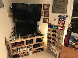 Gaming Setup Games Room Inspiration Wood Pallets Wood Media Console