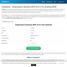 Android 4.0.3+ (ice cream sandwich mr1, api 15. Creehack Apk V5 0 Pro Download 2019 No Root Working Archived 2021 09 29