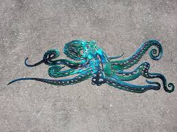 Arte De La Pared Del Pulpo Del Metal Regalo De La Navidad De Etsy Octopus Wall Art Sea Life Wall Art Metal Wall Art