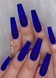 These nails show how to wear blue beautifully. Pin On Nail
