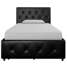 Finally, you can sleep in smart style. Twin Dalia Faux Leather Upholstered Bed With Storage Black Room Joy Target