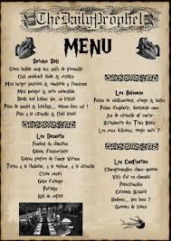 Banquet Menu 8 Avril 2 Recette Harry Potter Potions De Harry Potter Harry Potter