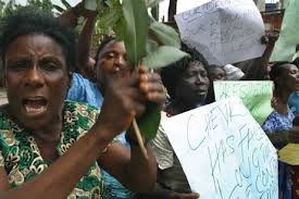 Image result for picture of women protest march on environment pollution in nigeria