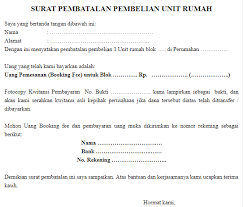 Dengan ini menyatakan untuk melakukan pembatalan pembelian mobil mazda 2 type v mt warna grey dikarenakan tidak. D4t4 Kul14h Surat Pembatalan Pembelian Rumah