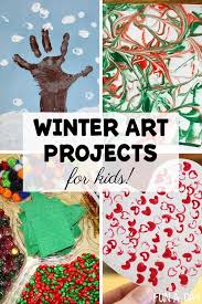 Easy And Fun Art Projects For Kids To Do At Home Or School Fun A Day Winter Crafts Preschool Kids Art Projects Preschool Art Activities