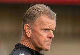 Boss Tommy Warrilow reacts to losing first home game in charge of Faversham  Town 2-0 to Southern Counties East Premier Division leaders Glebe at  Salters Lane